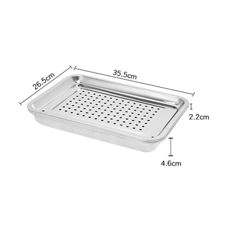 

Поднос для чайной чашки из нержавеющей стали, прямоугольный, полый, фильтр для барбекю, тарелка для масла, фруктовая тарелка для сушки еды, поддон для хранения в чайном домике