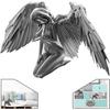 Desktop Resin Ornament Woman Angel Wings Kneeling Sculpture Table Statue Decoration.