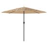 Brown Sun Umbrella with Steel Pole 324 X 324 X 247 Cm