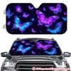 1Pcs Neon Butterfly Car Windshield Sunshade UV Rays Heat Blocker Keeps Vehicle Cool Unique Design Fit Sedans SUVs Trucks RVs