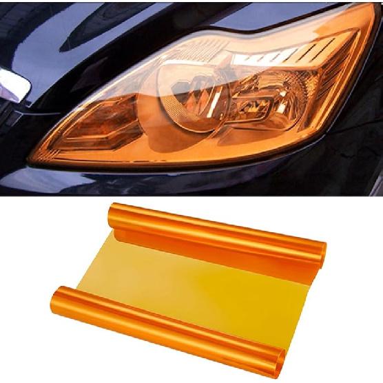 11.88×48 Inches Car Light Self-Adhesive Tint Film Brake Light Headlight Tail Light Fog Light Car Vinyl Wrap Protector Film Auto Modification Cover