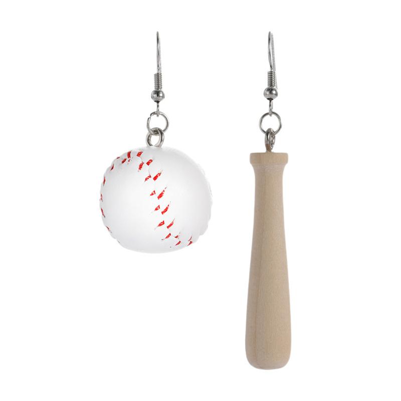 Cercei Stud Simulare Baseball Stil Sportiv Creativ Femei Personalitate Simplă Cercei Asimetrici Baseball