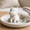 Compact Hippo Sculpture 3D Printed Hippopotamus Statue, Mini Size Desktop Decoration, Solid White Accessory Matte Finish Figurine for Home Office