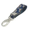 [Inden-ya] Inden Belt Strap Keychain B, Deerskin, Navy Blue with White Lacquer, Forget-me-not Pattern, 4701-14-181