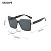 Rimless Sunglasses for Men Women Trendy Vintage Oversized One-pieces Lady Shades Eyewear Luxury Brand Design Sun Glasses