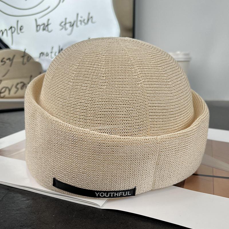 New Solid Color Knitted Cap Cap Women's Summer Outdoor Travel Sunscreen Visor Light Breathable Short Brim Equestrian Hat