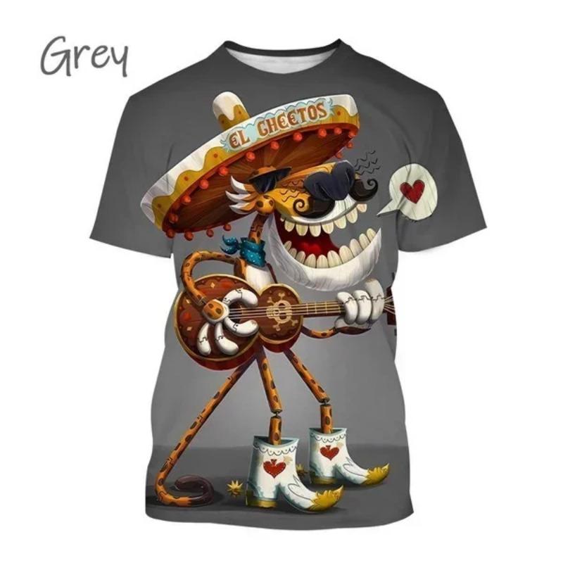 Top Y2k Cheetos Croccanti Stampa 3D T-shirt Moda Girocollo Hip Hop Cool
