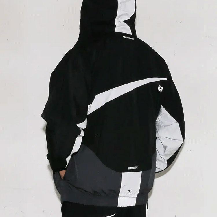 Nike Chaqueta Tejida Deportiva Swoosh con Logo Grande para Hombre Ropa Exterior Negro DD5968-010