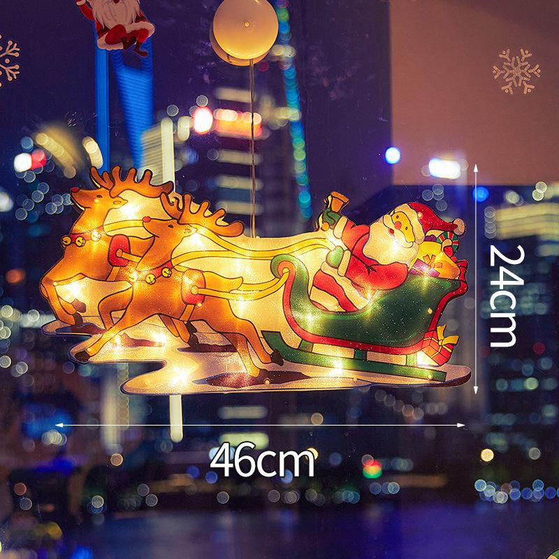 Christmas Decorations Scene Layout Festive Atmosphere Decoration Creative Window Stickers Glass Door Window Luminous Pendants