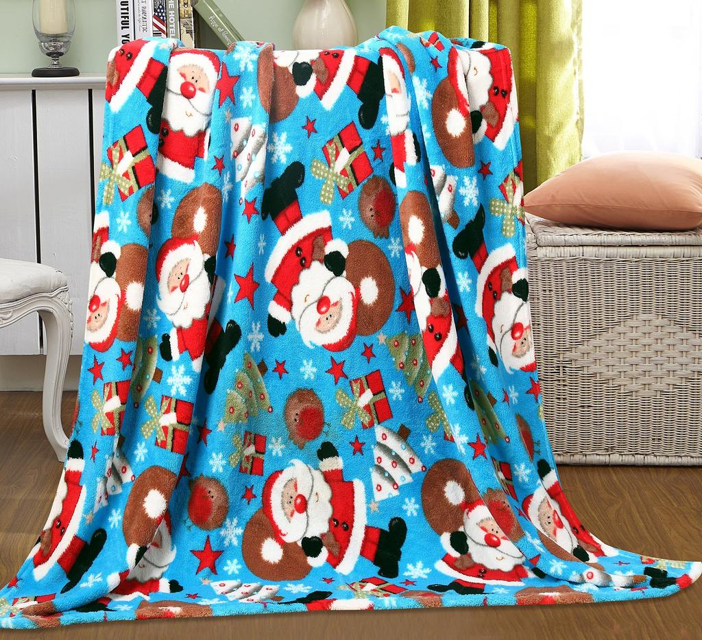 Santa Claus Blanket Christmas Theme Throw Blanket for Girls Boys Gift Super Soft Cozy Flannel Fuzzy Blanket for Couch Sofa Bed