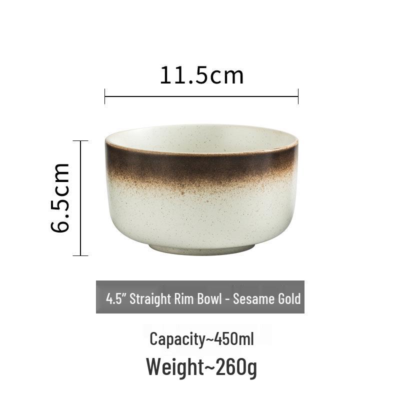 Bol Japonez din Ceramică pentru Orez și Mic Dejun - Simplu, Mic, Design Creativ pentru Utilizare Acasă și în Restaurant