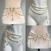 Designer Belt Jewelry Multilayer Pearl Waist Chain for Women's Fashion Retro Character Playing Body Accessories Party Belts