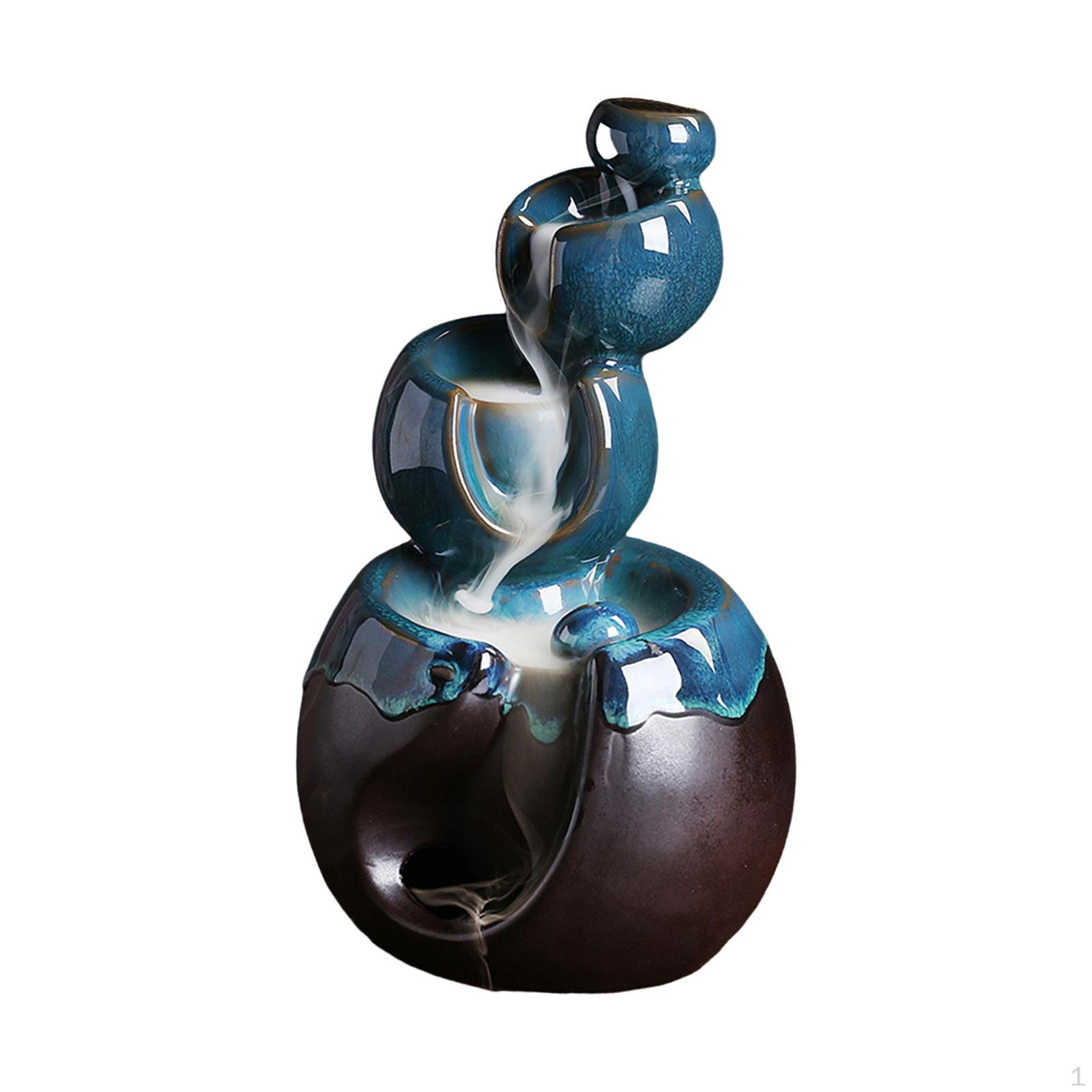 

Ceramic Backflow Incense Burner Waterfall Cone Holder Use with and Rod Ornament