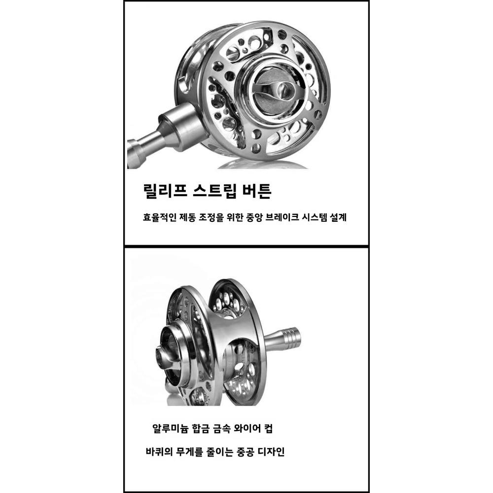 Lizard Metal Aluminum Alloy And Fishing Reel Hand Rod Internal Winding With Drag Function Camping Travel Gear