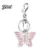 Lightweight Key Holder Keychain Pendant Rhinestones Inlaid Gradient Butterfly Shape