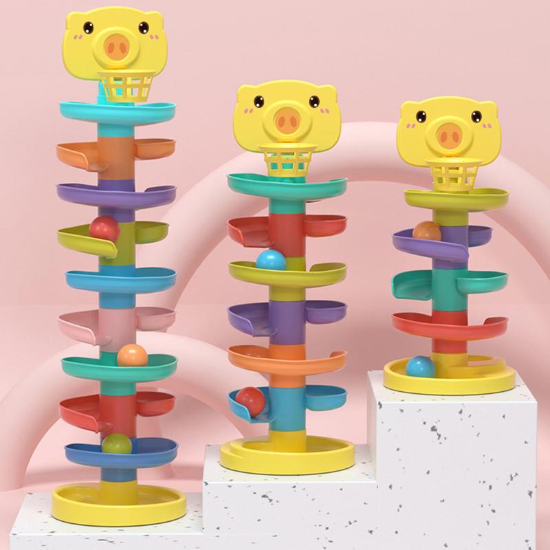 Baby Toy Ball Drop Toys For Toddler 1-3Y Rolling Ball Pile Tower Montessori Educational Stacking Games For Babies Sensory Toys