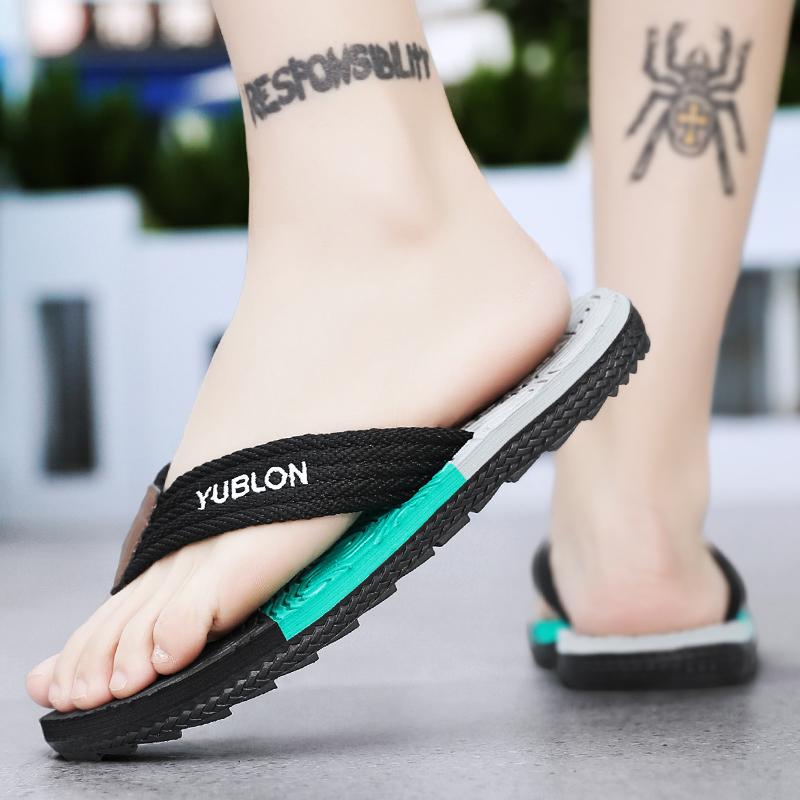 Summer Men's Fashionable Casual Breathable Slippers Sandals Beach Shoes Herringbone Slippers Home Slippers