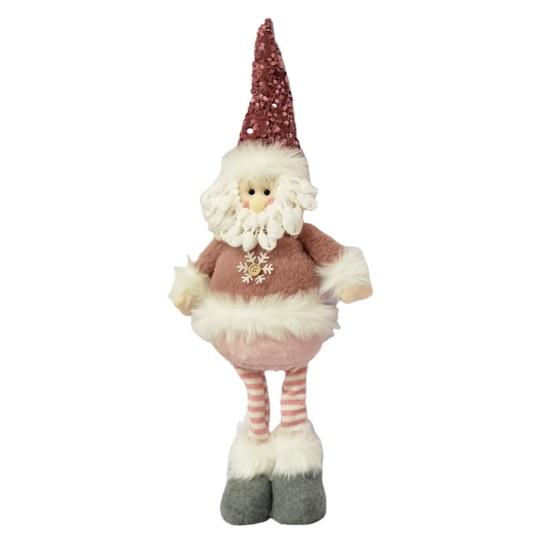 Yousheng Long Leg Christmas Plush Doll Standing Snowman Santa Claus Christmas Doll with Retractable Legs for Home Mantel Decoration