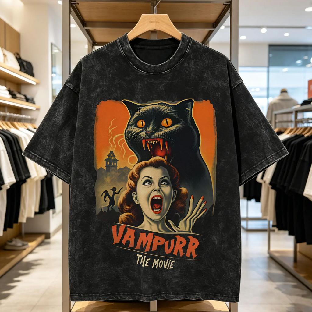 Vampurr The Movie T Shirt Hippie T-Shirts Short Sleeve Vintage Tops Summer Casual O Neck Plus Size Top Tees