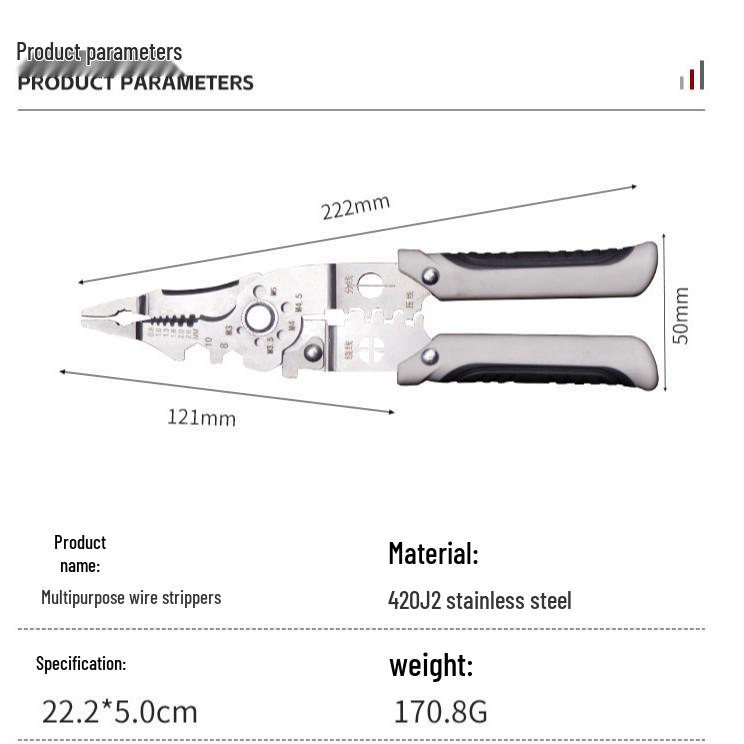 Jingcheng 28-in-1 Multifunction Wire Strippers & Crimping Pliers for Electricians