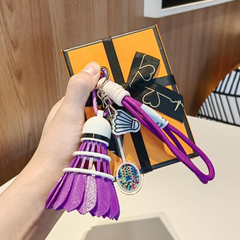 Rainbow Badminton Pendant Creative Sports Backpack Decoration Advanced Key Chain High-value Gift