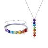 Seven Colored Chakra Good Luck Amulet Power Stone Bracelet Necklace Jewelry Set [Coai]