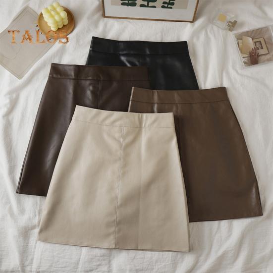 Mini Skirt A-Line High Waist Solid Color Women Skirt Autumn Winter Windproof Hip Wrapped Skirt Daily Wear