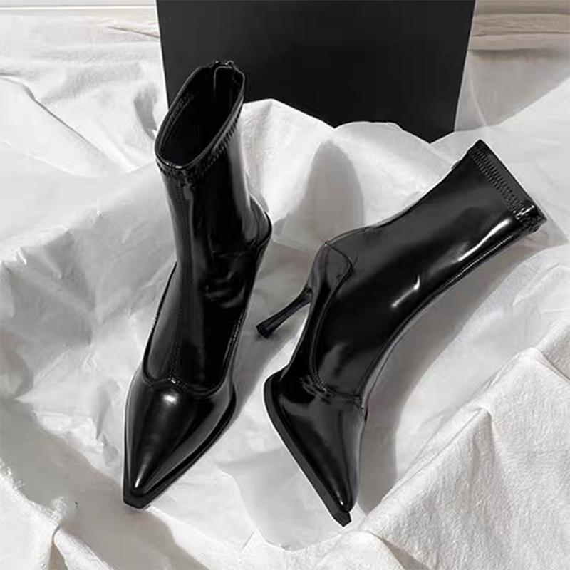 Autumn Winter Pointed Toe Women Thin Heel Ankle Boots Street Style Party Stripper Short Botas Mujer