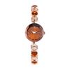 Cimiu Kiai Montre à Quartz Ronde Facettée pour Dames Bracelet Cœur Strassé Nœud Cristal Incrusté Élégante Montre-Bracelet de Soirée de Luxe Cadeau pour Femmes