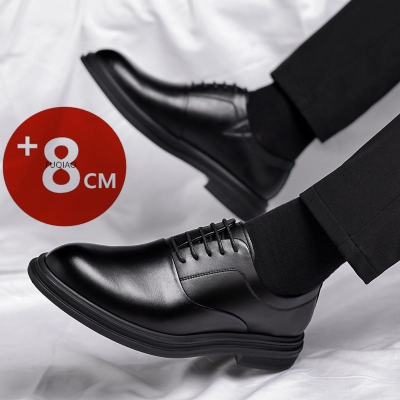 Fashion 3/6/8cm Heel Elevator Leather Shoes for Men Spring Autumn Classic Business Luxury Oxfords Height Increase Footwear Suit Shoes