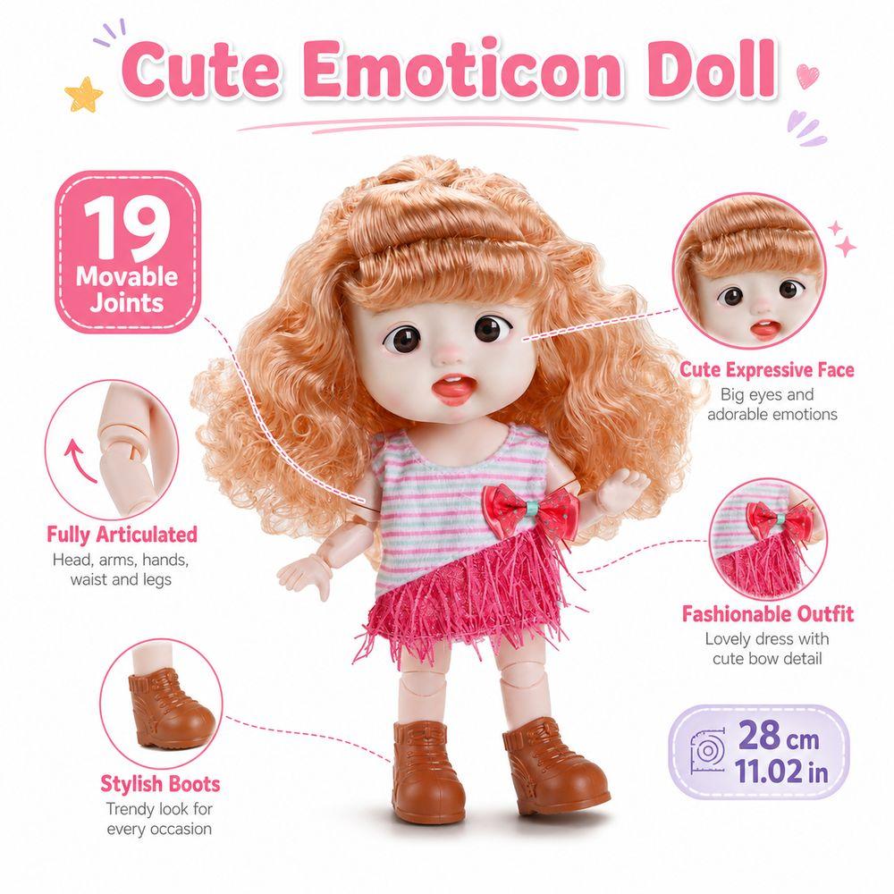 28cm 1/6 Scale Multi Joint Doll 19 Joints Movable Cute Emoticon Doll Birthday Gifts