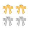 18k Gold Plated Titanium Steel British Style Butterfly Stud Earrings