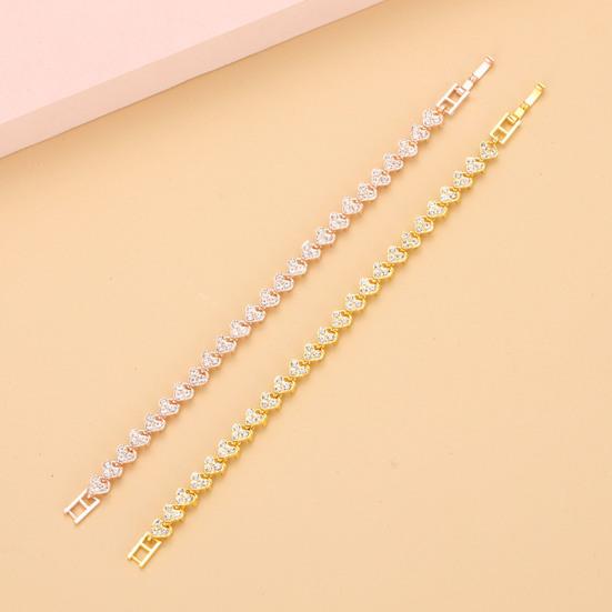 Bracelet Cubic Zirconia Stones Inlaid Luster Bracelet Allergy-Free Adjustable Length Lobster Clasp Bracelet Sparkling Jewelry Gift