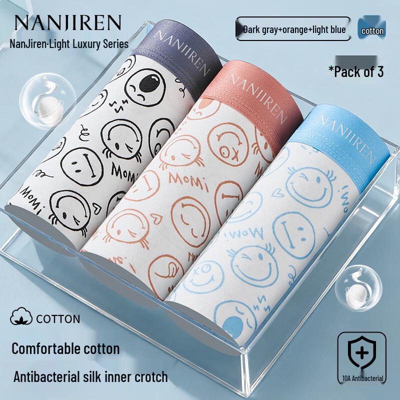 Nanjiren Men s Pure Cotton Antibacterial Boxer Briefs 4XL