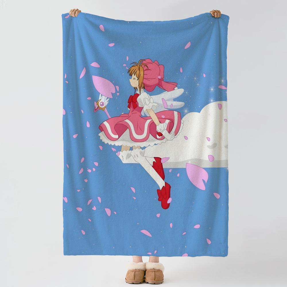 anime C-Cardcaptor Sakura-A Throw Thick Comfort Flannel Quilt, Multi-scene Use Indoor Outdoor Daily Nap