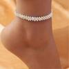 Ladies Rhinestone Anklet with Sparkling Crystals - Stylish Accessory for Girls