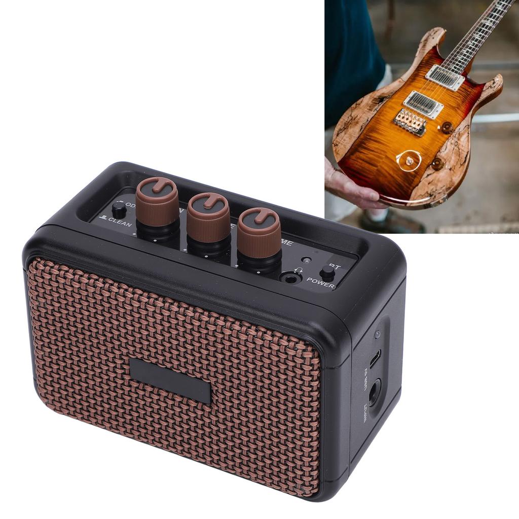 Electric Guitar Amplifier 6.35mm Interface Built in Double Speakers Bluetooth Portable Guitar Combo