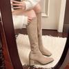 Sexy High Boots Women 2025Winter New Fashion Over The Knee Warm Botas Mujer Suede Back Zipper Pumps Sock Shoes High Heels Boots