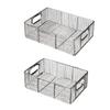 Rectangular Wire Basket with Handle Fry Basket Stainless Steel Dish Basket Food Display for Restaurant Buffet