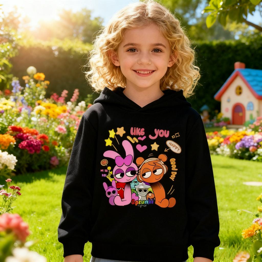 Hot-selling Music Rhythm Box Children's Hoodie for Autumn and Winter, Warm and Comfortable, Casual and Soft Children's Wear