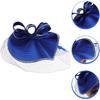 Cabilock Fascinator Hat and Bridal Headpiece Blue Linen Tea Party Hat for Women Vintage Cocktail Wedding Headband Special Occasion Accessory