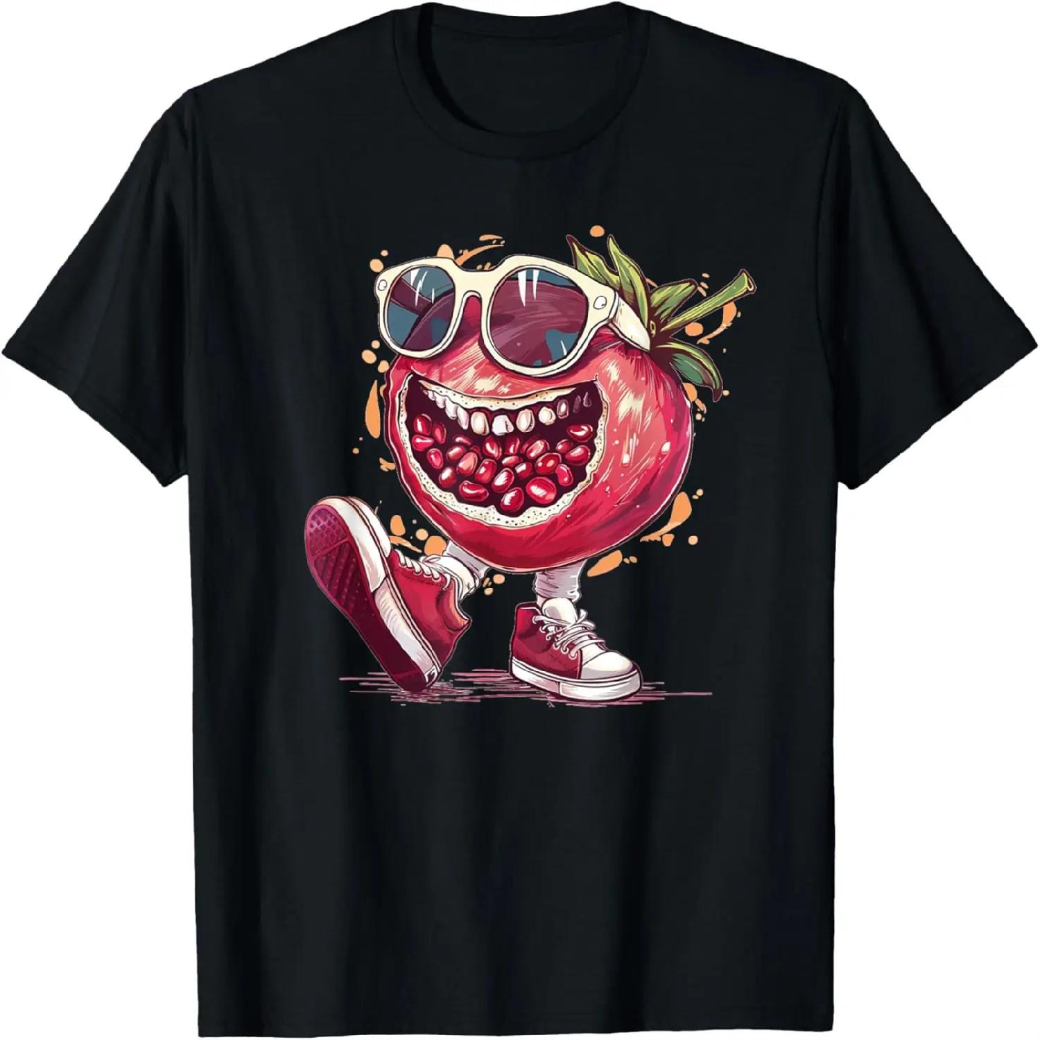 Pretty Pomegranate Face with Shoes and Sunglasses Costume T-Shirt S