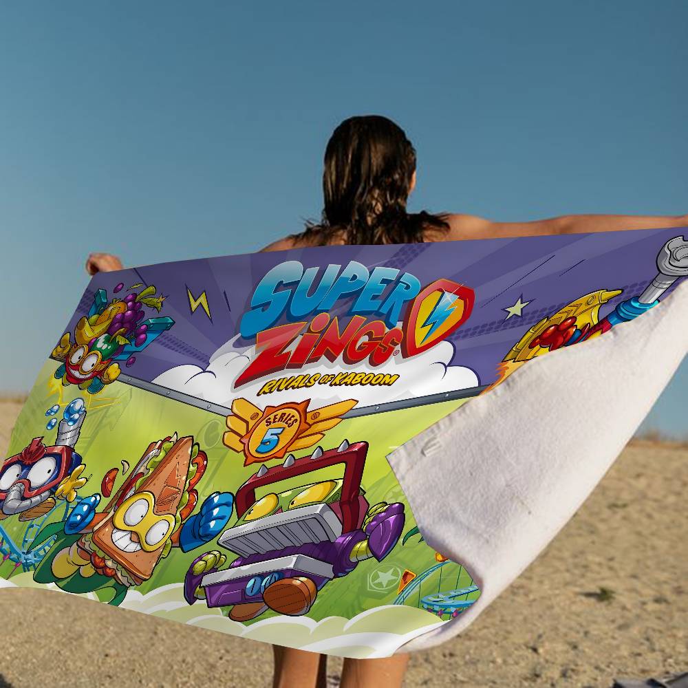 Cute Cartoon Super Zings Microfiber Blanket Quick Drying Beach Towels Oversized Printing Super Absorbent Pool Towel Blanket