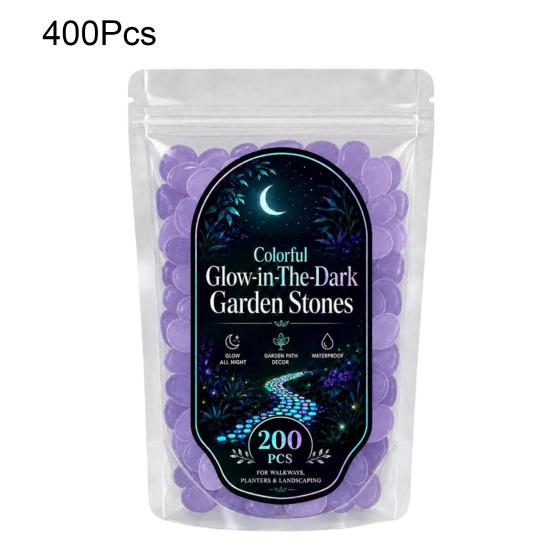 1.5cm Luminous Stones, Glow in The Dark Garden Pebbles, Outdoor Glowing Rocks, Decorative Glowing Pebbles for Pathway Patio Yard Aquarium Fish Tank