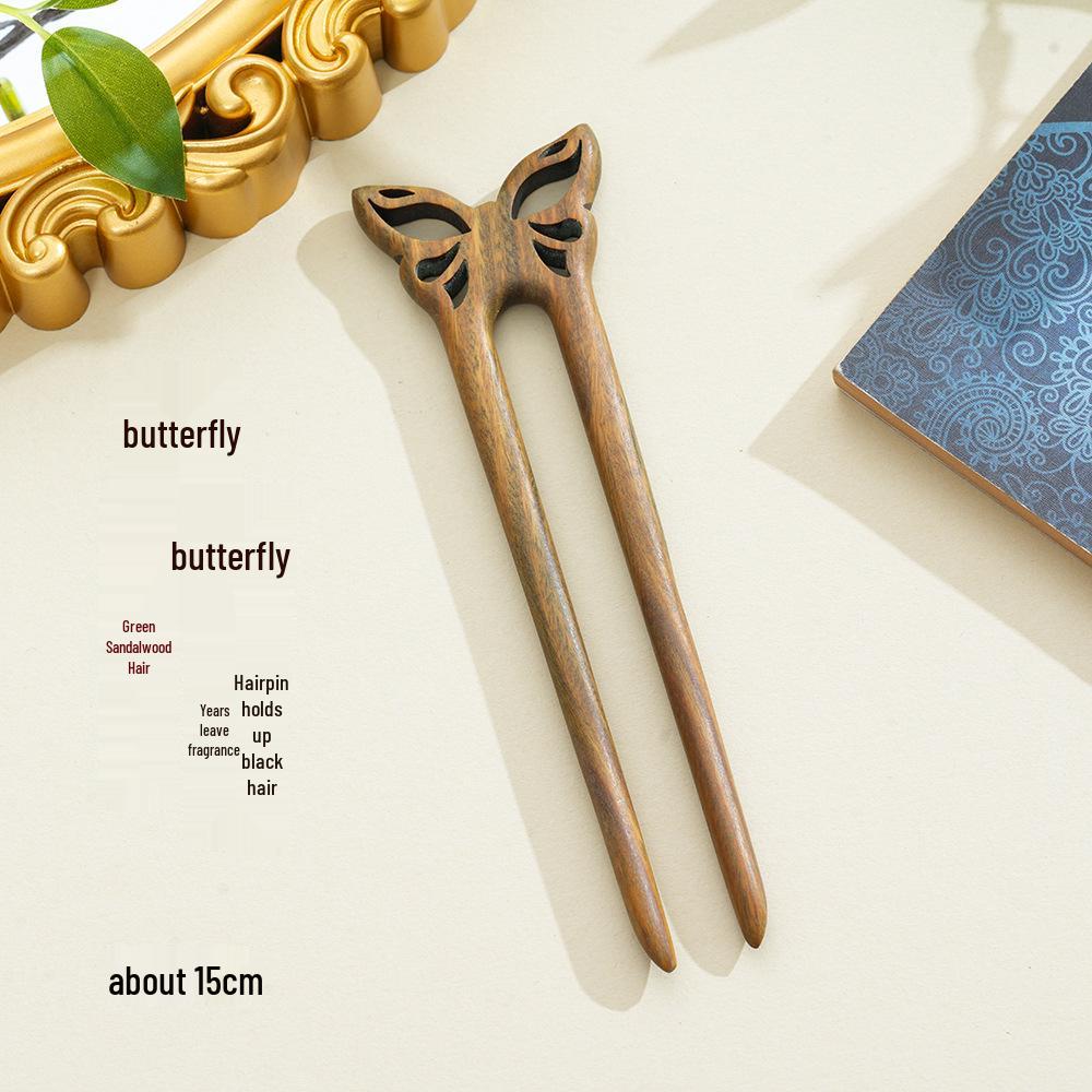 

Деревянная U-образная двойная заколка ручной работы: Аксессуар для прически в древнем стиле для ханьфу