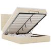 Cadre de lit avec matelas - Maison Exclusive - 140x200 cm - Tissu crème - Rangement ottoman hydraulique