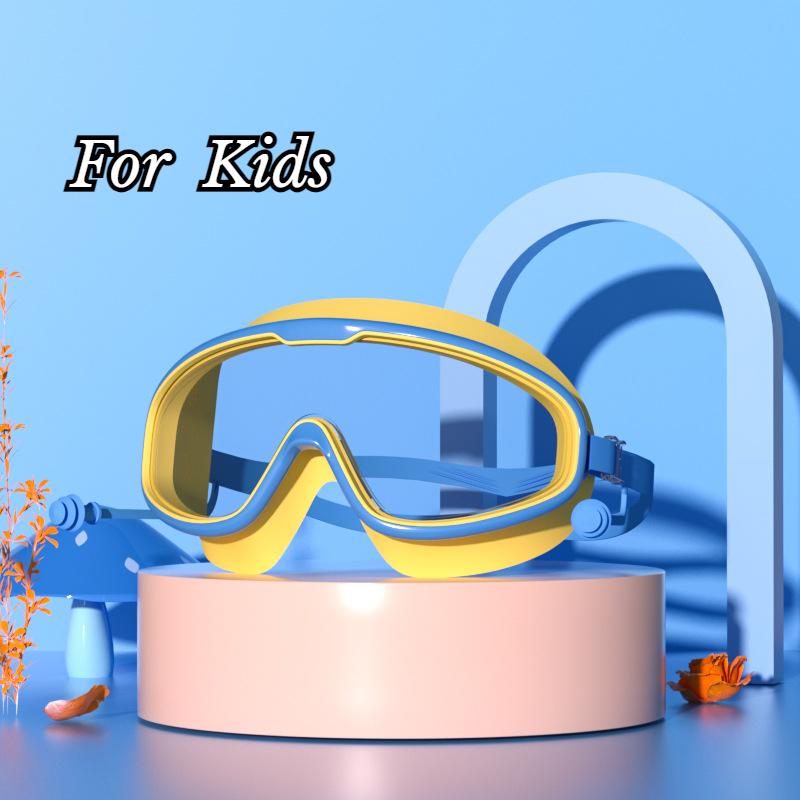 Ochelari de înot Cadru mare Dopuri de urechi Impermeabili Anti-aburire HD Transparenți Ochelari pentru bebeluși Protecție UV Ochelari de înot siguri