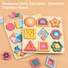 Wooden Geometry Puzzle Board Game Preschool Color Learning Geometric Shape Matching Puzzle Toddlers Boys Girls Educational Puzzle Toy