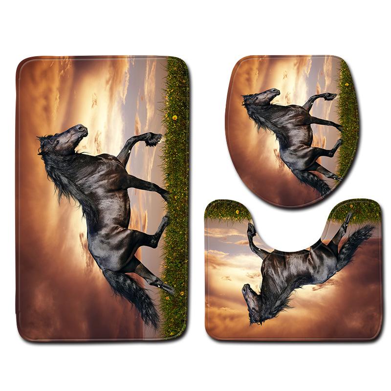 Fashion Creative Toilet Three-Piece Floor Mat Door Mat Bathroom Carpet Non-Slip Soft Door Mat