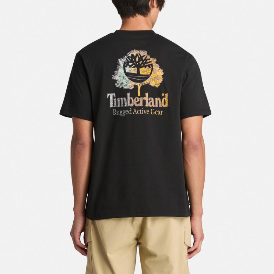 Timberland Comfortable Cotton Short Sleeve Outdoor Casual Breathable T-Shirt Men Tops Black A6A8B001